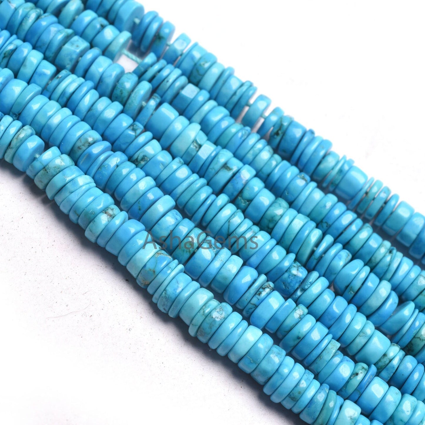 AAA Turquoise Howlite Smooth Tyre Shape Beads,5-5.5 mm Blue Turquoise Plain Handmade Tyre Shape Gemstone Beads For Jewelry Making Craft SALE