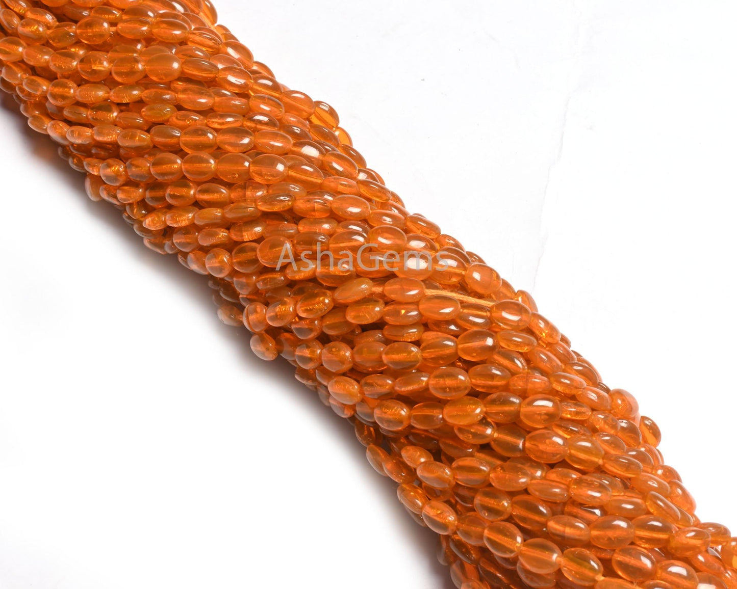 Beautiful Fanta Orange Color Hydro Smooth Oval Shape Beads, 5.5-7 mm Pine Orange Quartz Hydro Plain Handmade Oval Loose Beads Jewelry Crafts