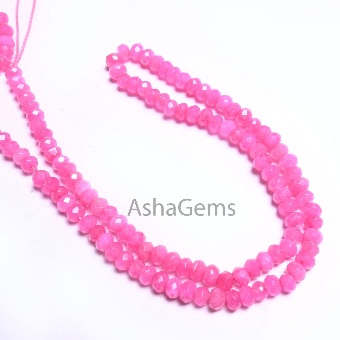 14" Strand Beautiful Hot Pink Jade Quartz faceted Rondelle Shape Beads,4.5mm Fine Jade Quartz machine cut Gemstone Beads Jewelry Making SALE