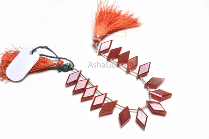 AAA Quality Red Onyx Faceted Rhombus Shape Beads,9-18 mm Red Onyx Fancy Flat rhombus Side Drill Gemstone Briolette Beads Jewelry Crafts SALE