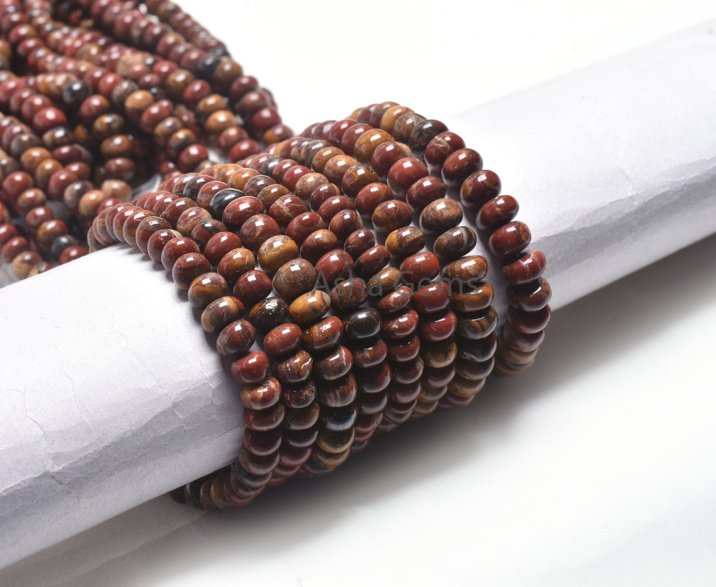 Fine Picture Jasper Smooth Rondelle Shape Beads,13" Strand Natural Jasper Plain Handmade Roundelle Gestone Loose Beads, Jasper Beads Jewelry