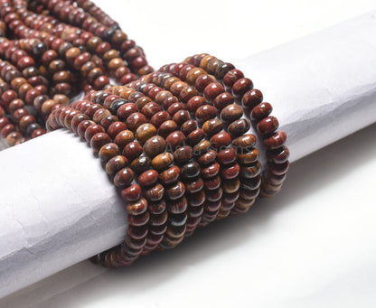 Fine Picture Jasper Smooth Rondelle Shape Beads,13" Strand Natural Jasper Plain Handmade Roundelle Gestone Loose Beads, Jasper Beads Jewelry