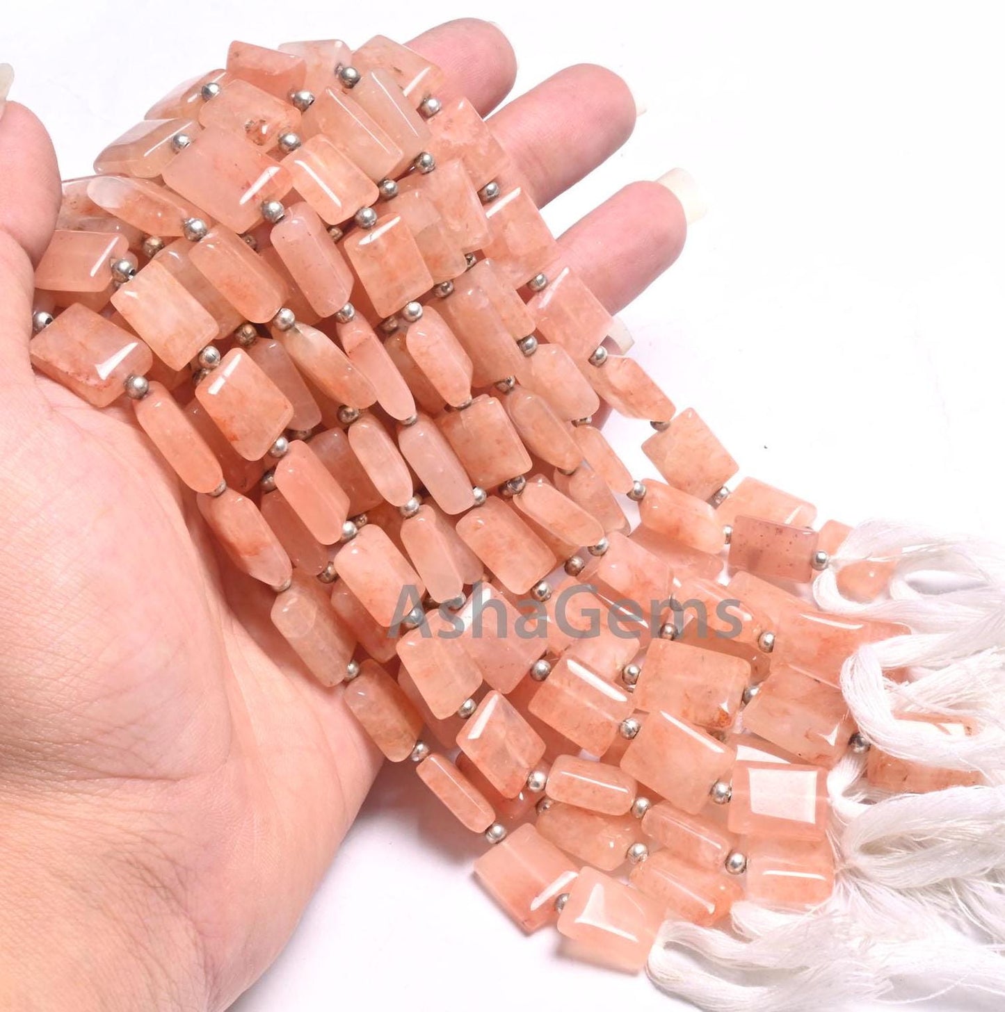 Light Peach Quartz Smooth Rectangle Handmade Beads, Beautiful Pink Quartz Fancy Chicklet Shape Straight Drill Gemstone Beads Jewelry Makings