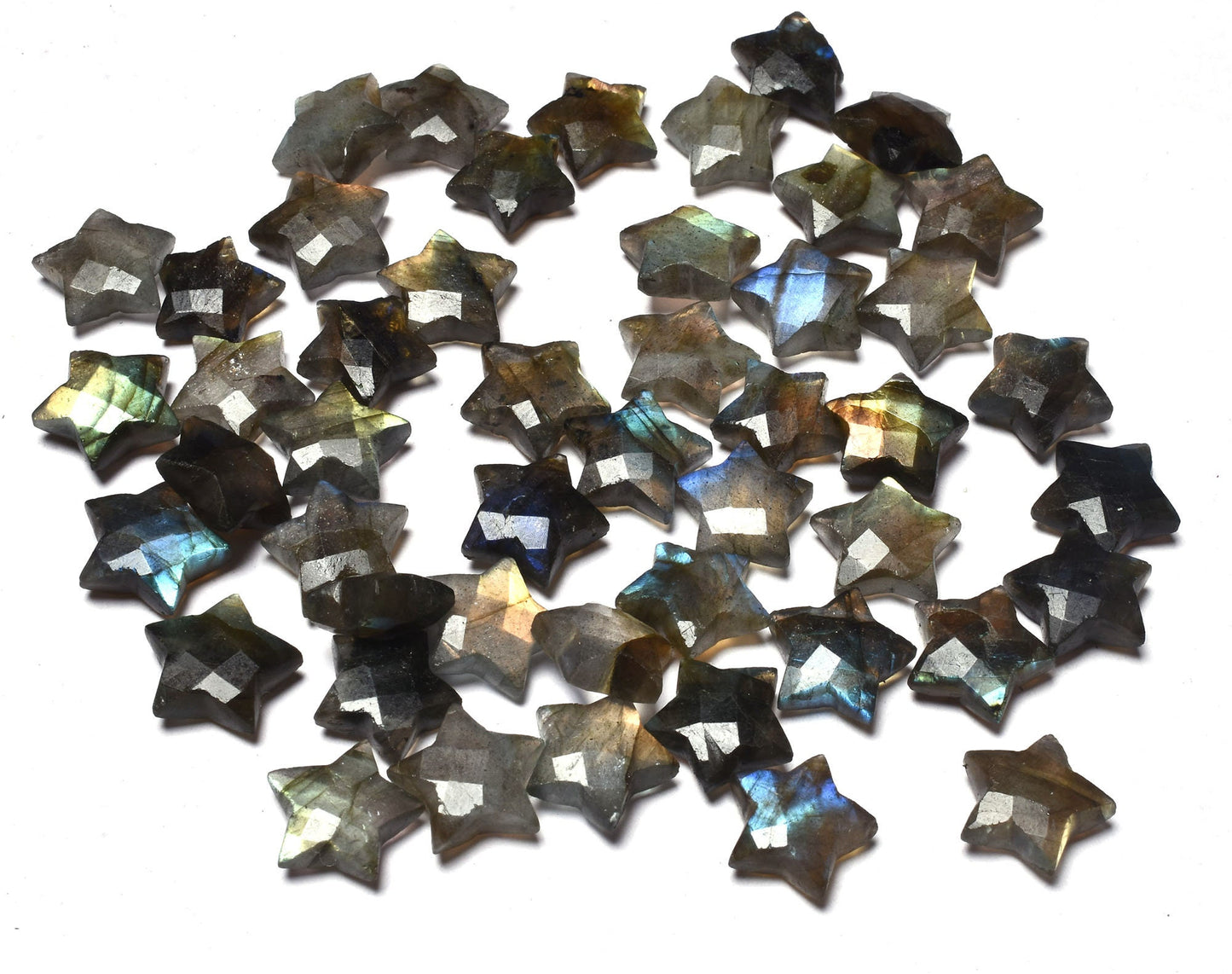 3,5,10 Pc Flashy Labradorite Carved Star Briolette,11-12 mm Black Rainbow Carving Star Gemstone Multi Fire labradorite Jewelry Making Crafts