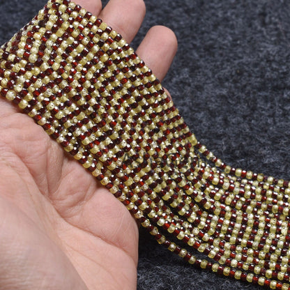 Beautiful multi Red Green zircon Faceted Rondelle beads13"Cubic Zircon Shaded Light Green red One By One sequence Strand 3mm AAA Zircon Bead