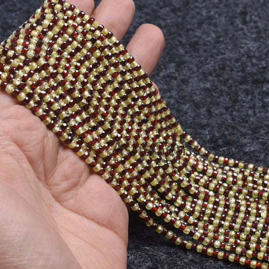 Beautiful multi Red Green zircon Faceted Rondelle beads13"Cubic Zircon Shaded Light Green red One By One sequence Strand 3mm AAA Zircon Bead