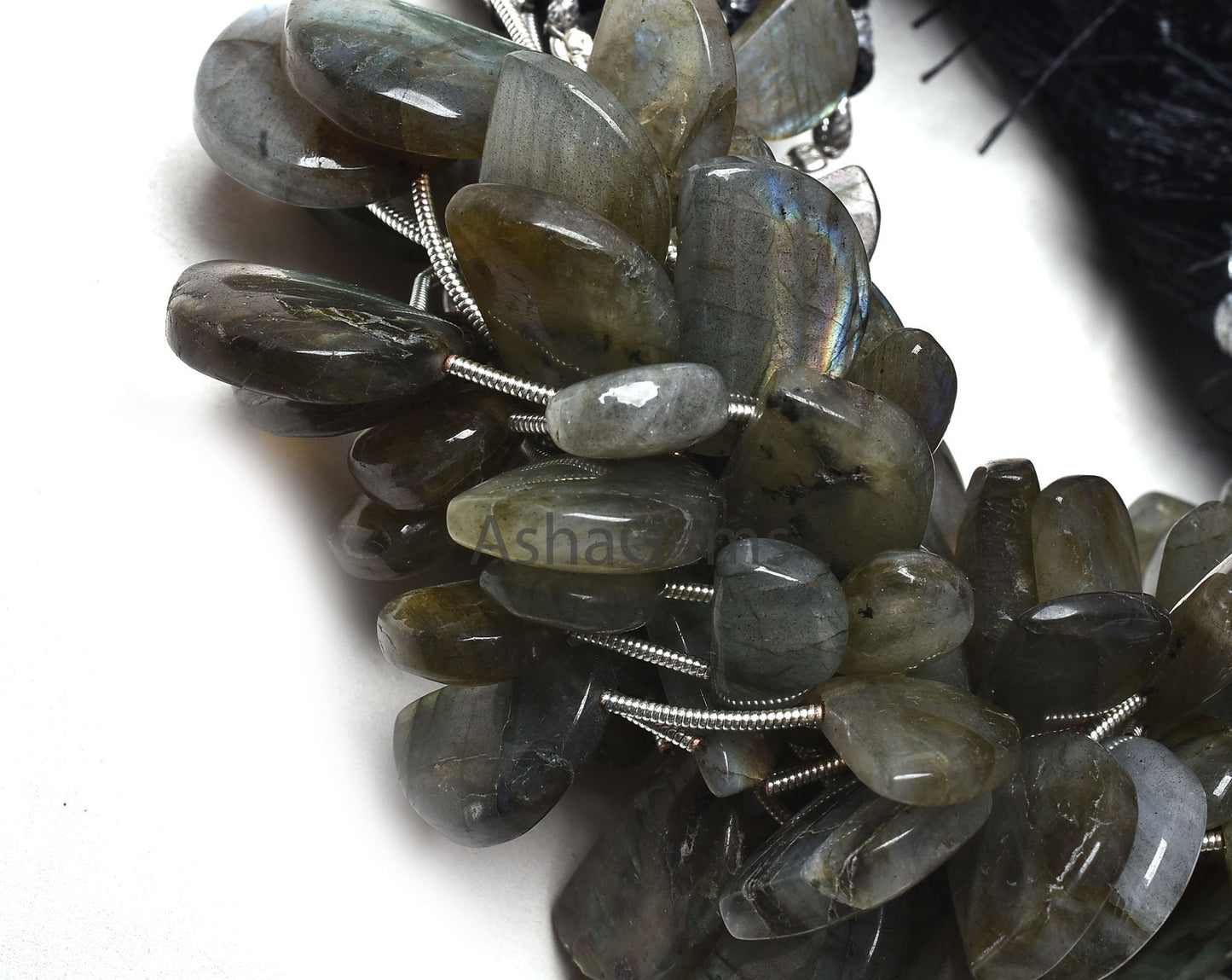 Natural Labradorite smooth Fancy Shape Beads,8"Strand Multi Flash labradorite plain Handmade D Shape Bead, Black Rainbow Half Moon Bead SALE