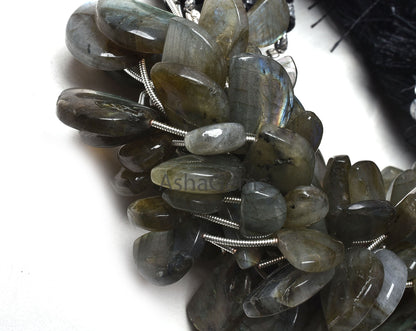 Natural Labradorite smooth Fancy Shape Beads,8"Strand Multi Flash labradorite plain Handmade D Shape Bead, Black Rainbow Half Moon Bead SALE