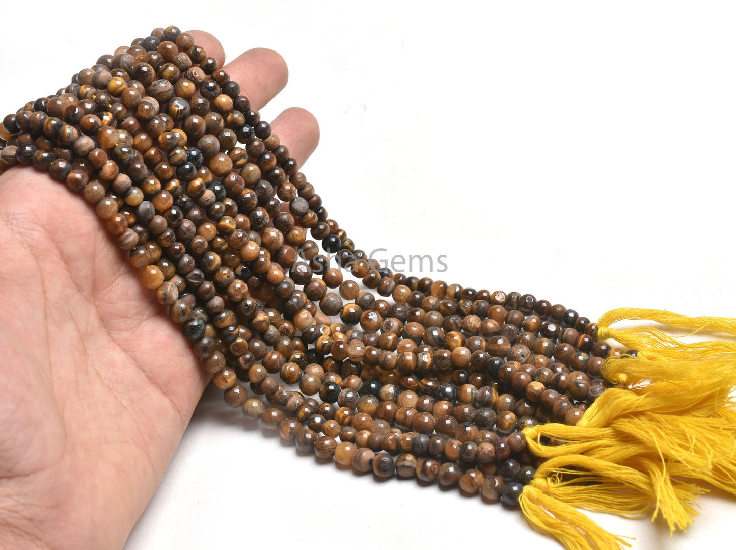 14" Strand Tiger Eye Round Gemstone Loose Beads, Natural Tiger Eye Smooth Round Shape Handmade Beads, Tiger Eye Bead For Jewelry Making SALE