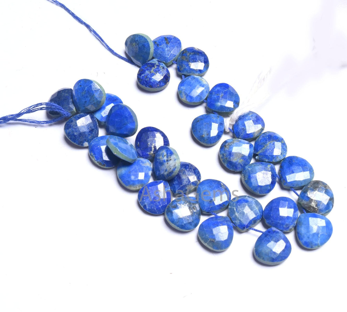 11 mm Natural Lapis Lazuli Faceted Heart Beads,7" Blue Lapis Heart Briolette Side Drill Gemstone Beads, Lapis Bead Jewelry Making Craft SALE (AG 18689 )