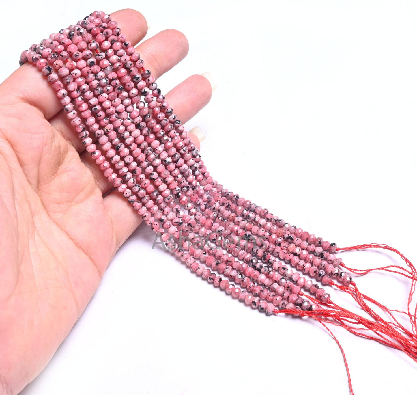 Beautiful Moss Pink Jade Quartz Faceted Rondelle Shape Beads, Fine Black Dot Rhodonite Color Jade Machine Cut Jade Quartz Beads Jewelry SALE