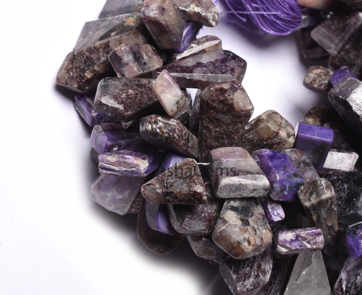 Shaded Purple Charoite Faceted Nugget gemstone Beads,8"Strand Natural Charoite Fancy Uneven Shape Side Drill Beads, Charoite Beads Jewelry