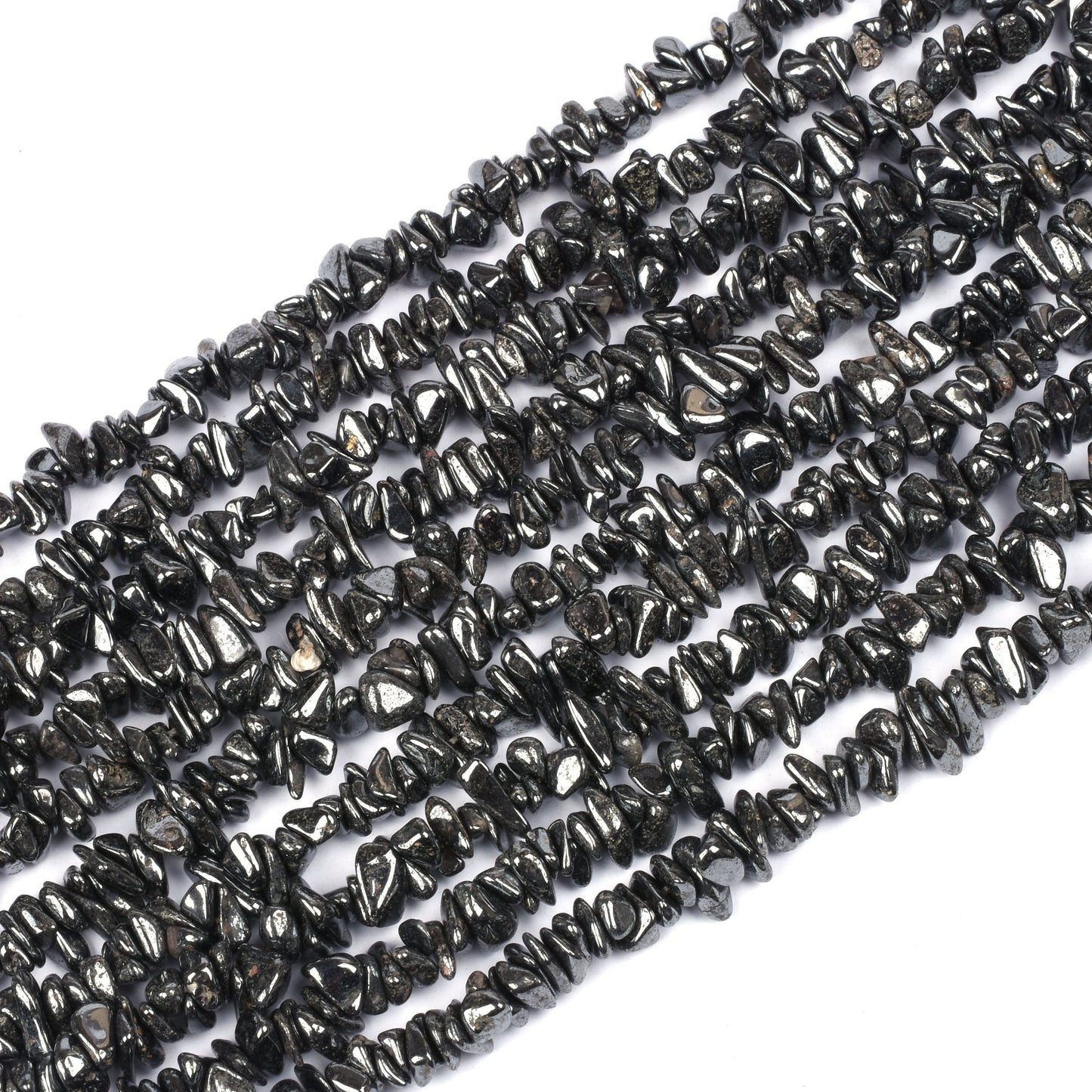 34 inch Natural Gun Metal Uncut Chips Raw Gemstone Beads Gunmetal Rough Smooth Nugget Beads, AAA Black Gun metal, Hematite Beads Raw Stones