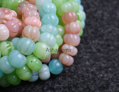 Multi color Opal carving watermelon Beads, Shaded Multi Rainbow Opal handmade Carve Pumpkin Gemstone Bead Carve Opal Necklace Jewelry SALE