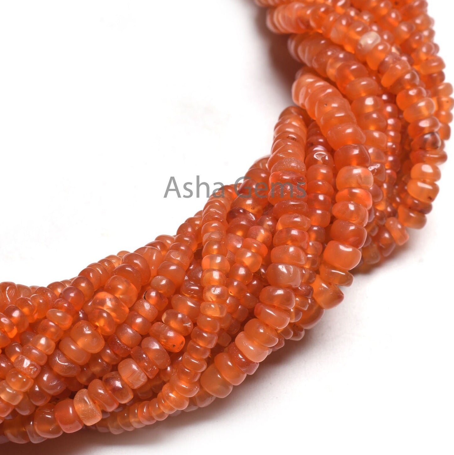 Fine Orange Carnelian Smooth Rondelle Shape Beads, Natural Carnelian Plain Handmade Tiny Gemstone Beads, Carnelian Bead Jewelry Crafts SALE