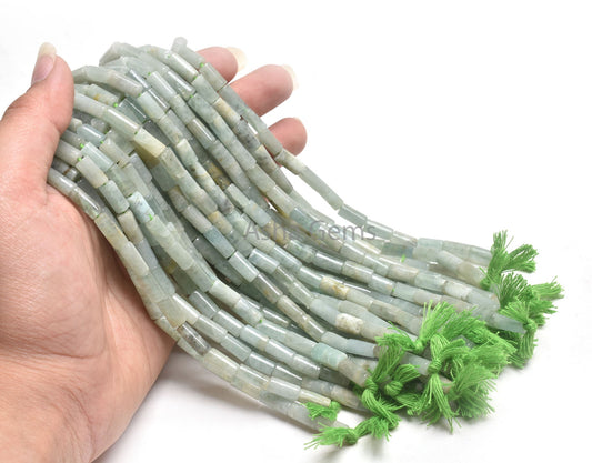 9" Natural Green Aventurine Smooth Pipe Shape Beads,5-11mm Angoori Margaj Plain Handmade Fancy Tube Shape Straight Drill Gemstone Beads SALE