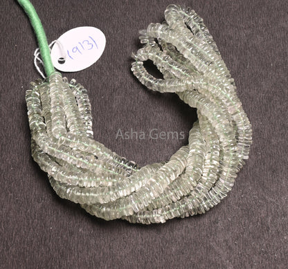 Fine Green Amethyst Flat Wheel Shape Smooth Hnadmade Beads, Natural Amethyst Heishi Tyre Gemstone Loose Beads, Amethyst Beads Jewelry making