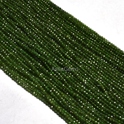 AAA Green Chrome Diopside Faceted Rondelle Beads,Beautiful Chrome Diopside Machine Cut Micro Faceted Gemstone Bead Strand Jewelry craft SALE