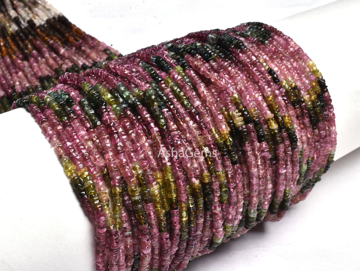 Natural Tourmaline Smooth Tyre shape beads,3-3.5 mm Multi Tourmaline Plain Wheel Shape Handmade Gemstone bead Rare tourmaline Tiny tyre Bead