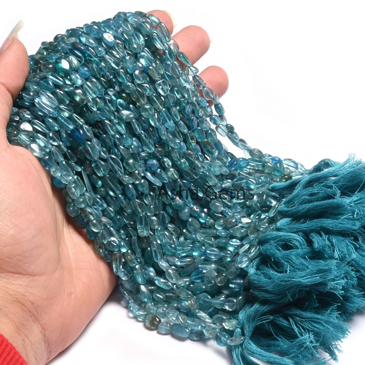 Fine Quality Apatite Smooth Nugget Gemstone Loose Beads, Natural Blue Apatite Tiny Nugget Uneven Handmade pebble Beads Jewelry Making Crafts (AG 22293)