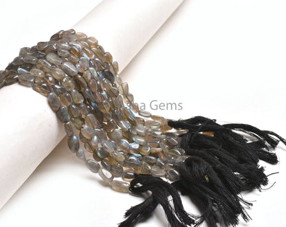 14" Strand Natural Labradorite Smooth Nugget Gemstone Beads, Beautiful Multi Blue Fire Labradorite Uneven Tumble Straight Drill Bead Jewelry