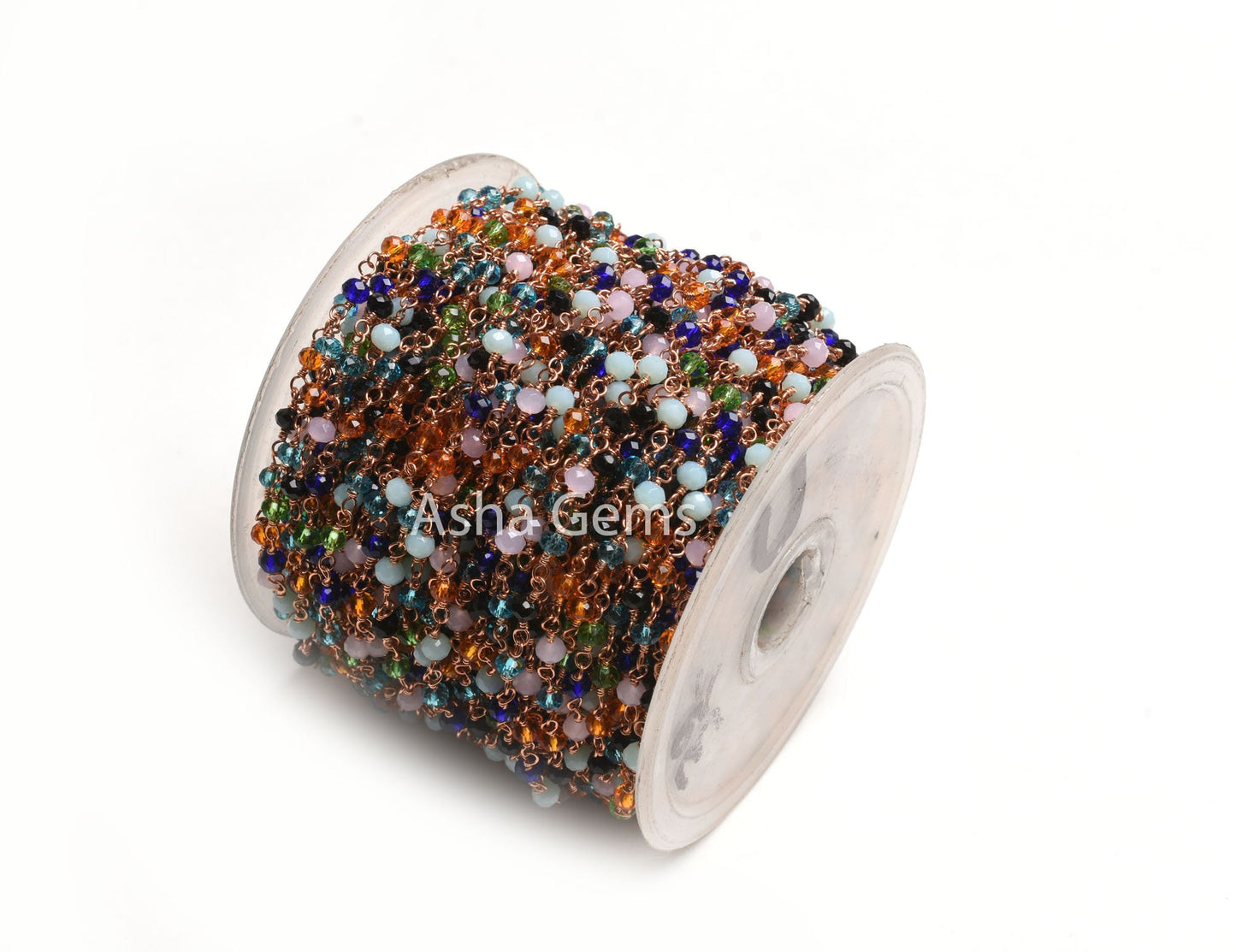 1-50 foot Multi Disco Hydro Faceted Rondelle Beads Rosary Chain,3mm Rose Gold Plated Wire Wrap Jewelry Necklace Making Chain Rosary Handmade