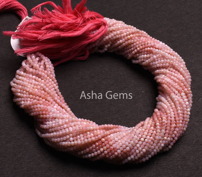 2.5mm AAA Real Pink Opal Micro Cut Gemstone Beads,13"Strand Natural Shaded Pink Opal Machine Cut Tiny Rondelle Beads, Opal Bead Jewelry SALE