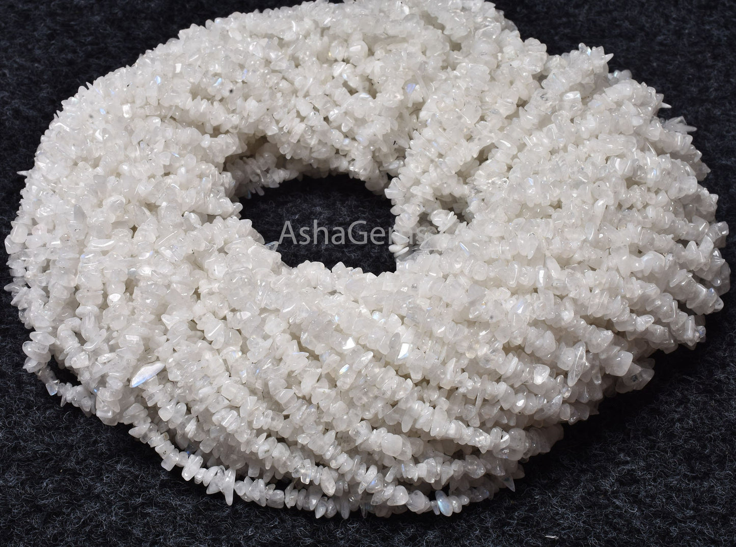 34" Strand Natural Rainbow Moonstone Uncut Chips Nugget Smooth Gemstone Beads, Blue Fire White Rainbow Raw Rough Beads, Moonstone Beads SALE