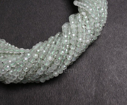 Beautiful Green Amethyst Micro Cut Rondelle Beads,13"Natural Green Amethyst Machine Cut Faceted Gemstone Amethyst Bead Jewelry Necklace SALE