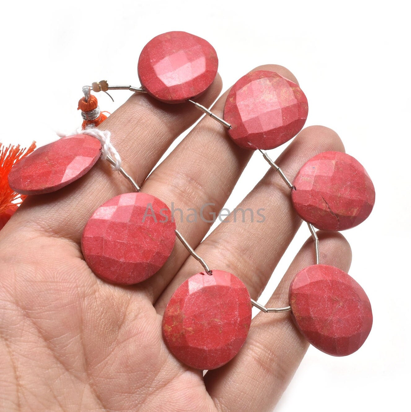 Beautiful Coral Hydro Fancy Egg Shape Faceted Beads,20-25 mm Red Coral Hydro Egg Oval Side Drill Briolette Gemstone Beads Jewelry Craft SALE