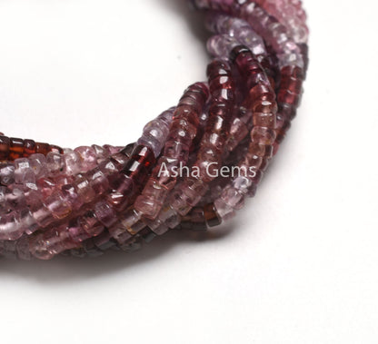 Natural Multi Spinel Smooth Tyre Shape Gemstone Beads,14" Strand Real Spinel Beads, Multi Color Spinel Handmade Tyre Bead Jewelry Craft SALE