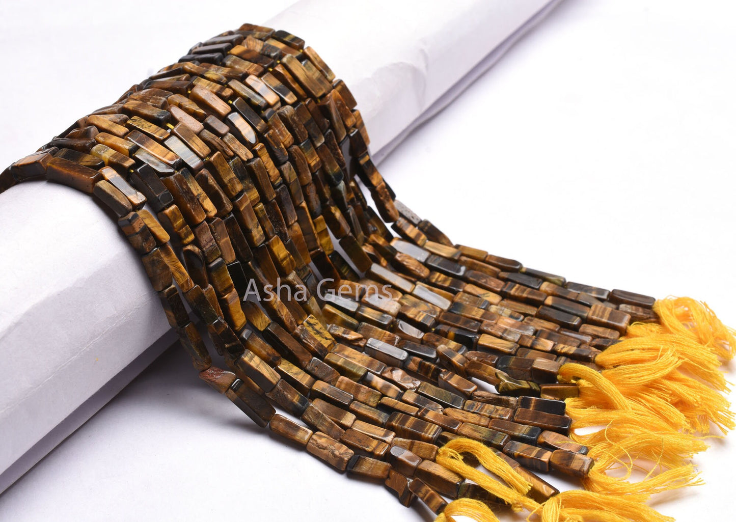 Beautiful Yellow Brown Tiger Eye Smooth Rectangle shape Gemstone Beads, Natural Tiger Eye Handmade Uneven Fancy Beads,13" Strand tiger Bead