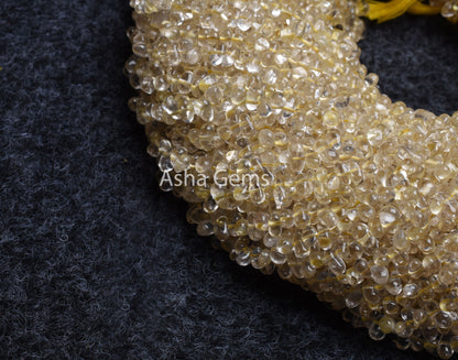 Yellow Lemon Quartz Smooth Drops Shape Beads,3-6mm Natural Lemon Uneven Teardrop Handmade Gemstone side drill Bead, Lemon Beads Jewelry SALE