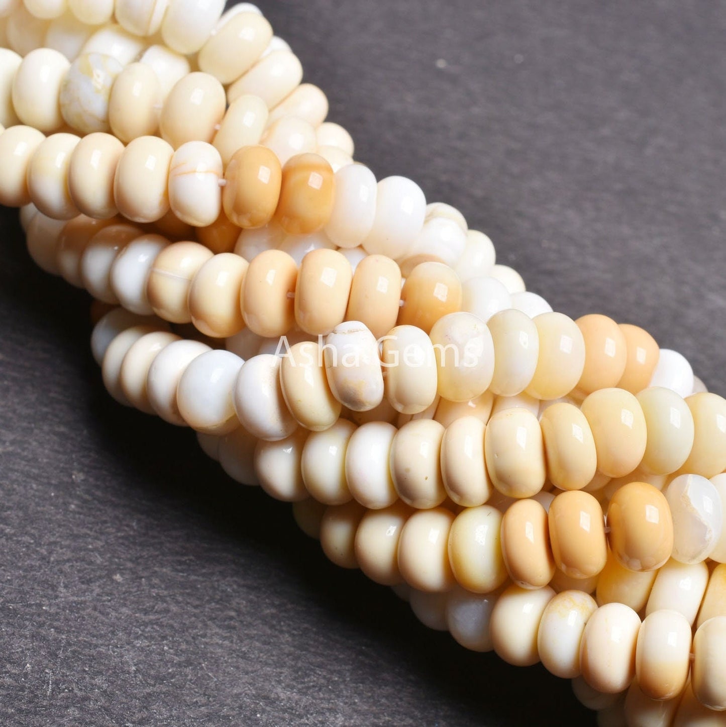 9 mm Shaded Yellow Opal Smooth Rondelle Beads, 16" Strand Fine Opal Loose Gemstone Beads Yellow Opal Plain Handmade Bead Jewelry making SALE