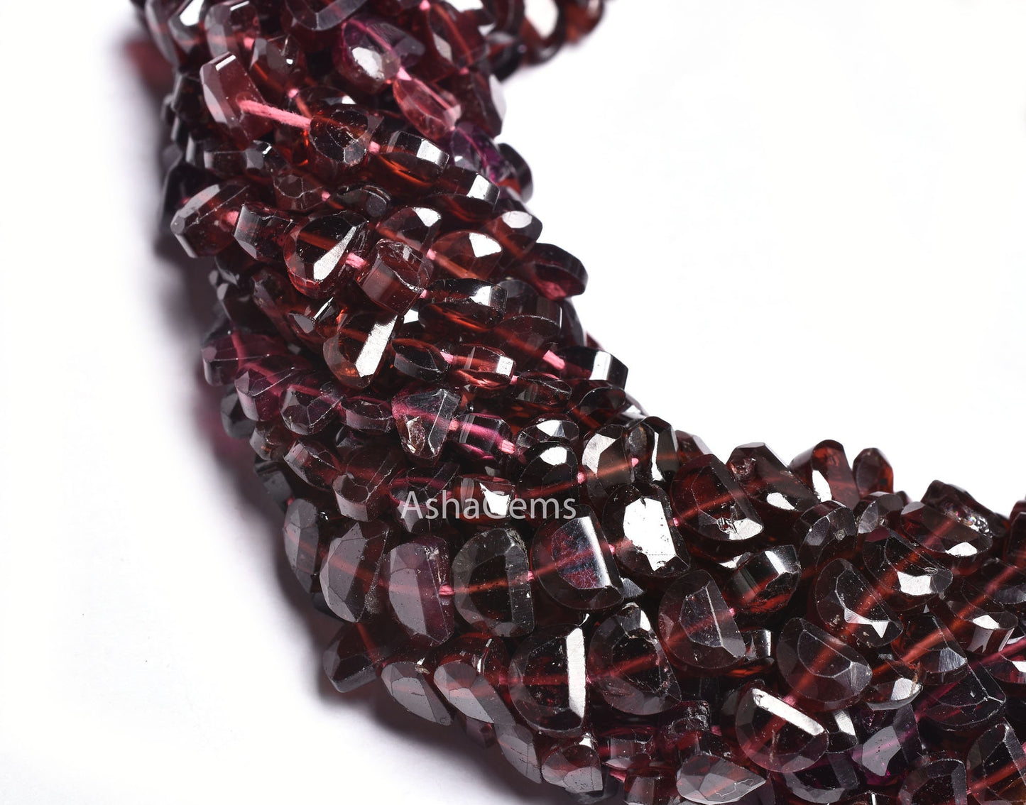 genuine Red Garnet Fancy D Shape Gemstone Beads,13" Strand Natural Garnet Faceted Flat D Shape Beads AAA Garnet Beads For Jewelry Craft Sale