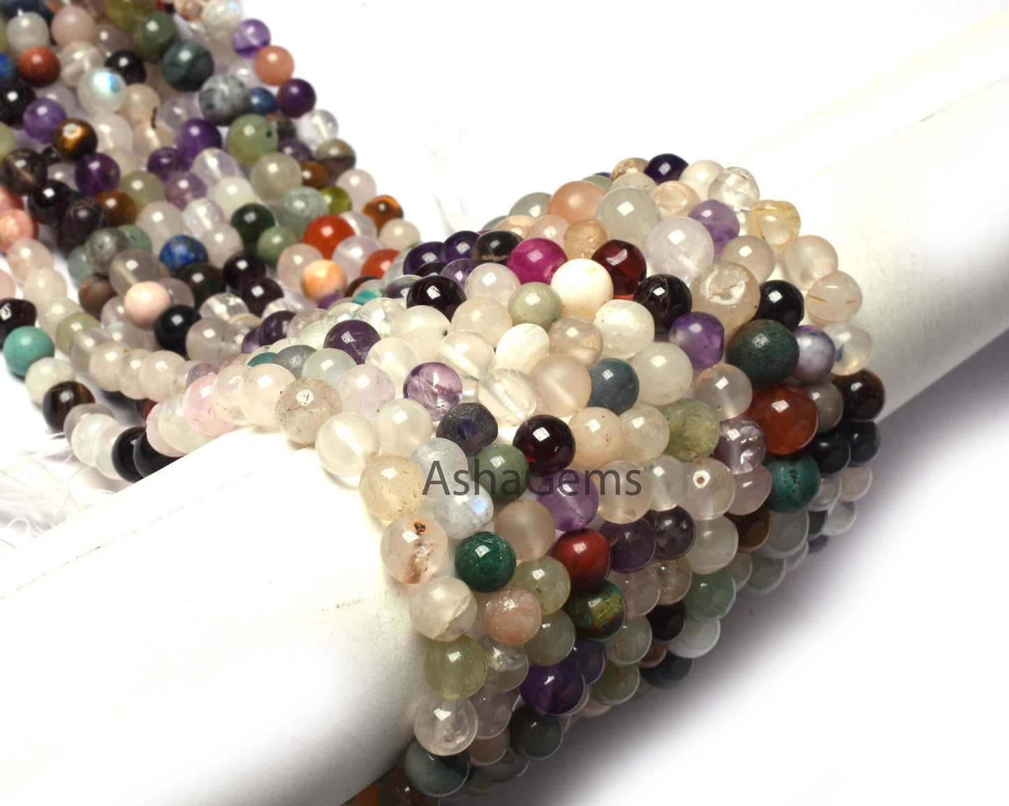 Mix Gemstone Multi Color Smooth Round Shape Beads,12" Strand Multi Disco Plain Round ball Beads Gemstone Beads For Jewelry Making Craft SALE
