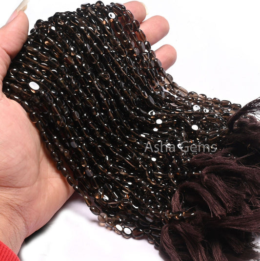Fine Quality Smoky Quartz Tiny Nugget Gemstone Loose Beads,5-9 mm Smoky Uneven Tumble Smooth Handmade Beads, Black Smoky Bead Jewelry Crafts (AG 22282)