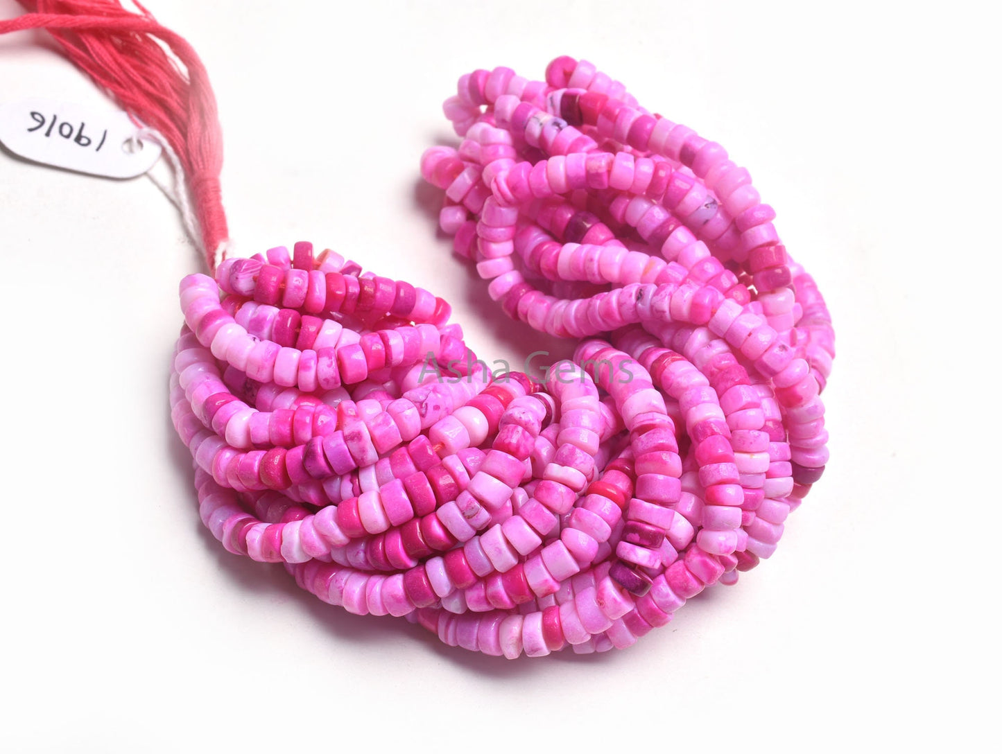 Beautiful Hot Pink Opal Smooth Tyre Gemstone Beads, Shaded Pink Opal Plain Handmade Wheel Shape Beads,16"Opal Bead Jewelry Making Craft SALE