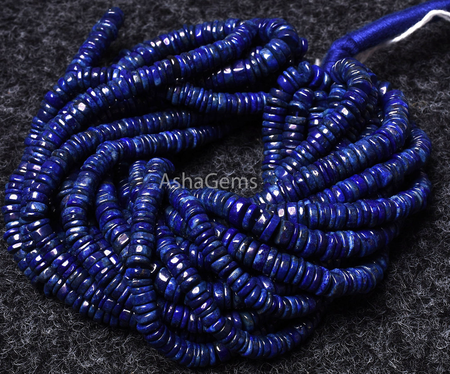 Natural Blue Lapis Lazuli Smooth Heishi Tyre Shape Gemstone Beads,Lapis Wheel Shape Beads ,Lapis Flat Gemstone Beads For Jewelry Making SALE