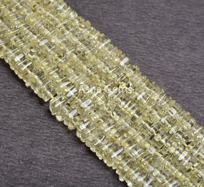 Beautiful Lemon Quartz Flat Square Shape Gemstone smooth Beads,16" Strand Natural Lemon Heishi Square Beads, Lemon Beads Jewelry Crafts SALE