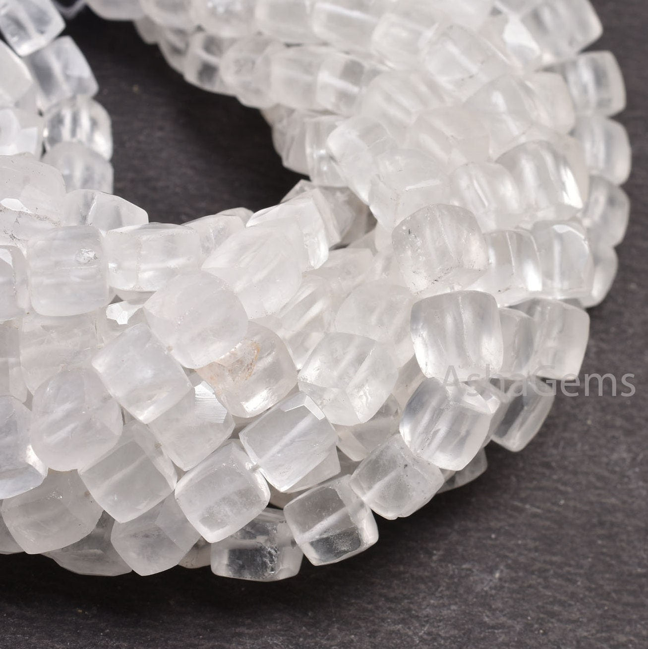 White Crystal quartz faceted 3D Cube Box Beads, Natural Crystal beads,8" Crystal faceted Cube Box Gemstone Beads Jewelry Making Crafts SALE