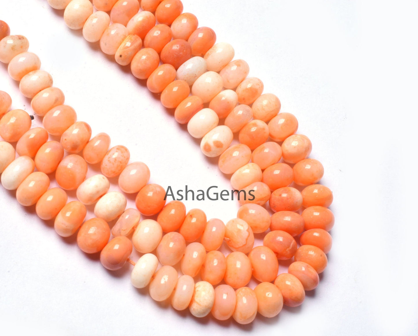 Beautiful Shaded Orange Opal Smooth Rondelle Beads, AAA Fire Opal Color beads, carrot Orange opal Plain Gemstone beads Necklace Jewelry SALE