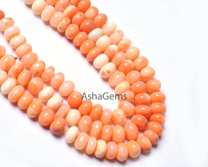 Beautiful Shaded Orange Opal Smooth Rondelle Beads, AAA Fire Opal Color beads, carrot Orange opal Plain Gemstone beads Necklace Jewelry SALE