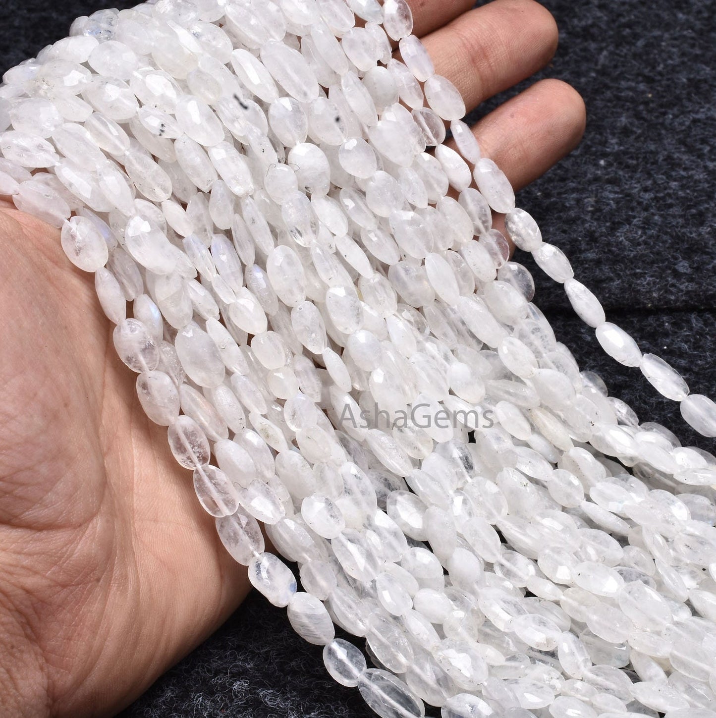 13"Strand Natural Blue Fire Rainbow Moonstone Faceted Oval Gemstone Bead Fine White rainbow Oval shape briolette beads,Rainbow beads Jewelry