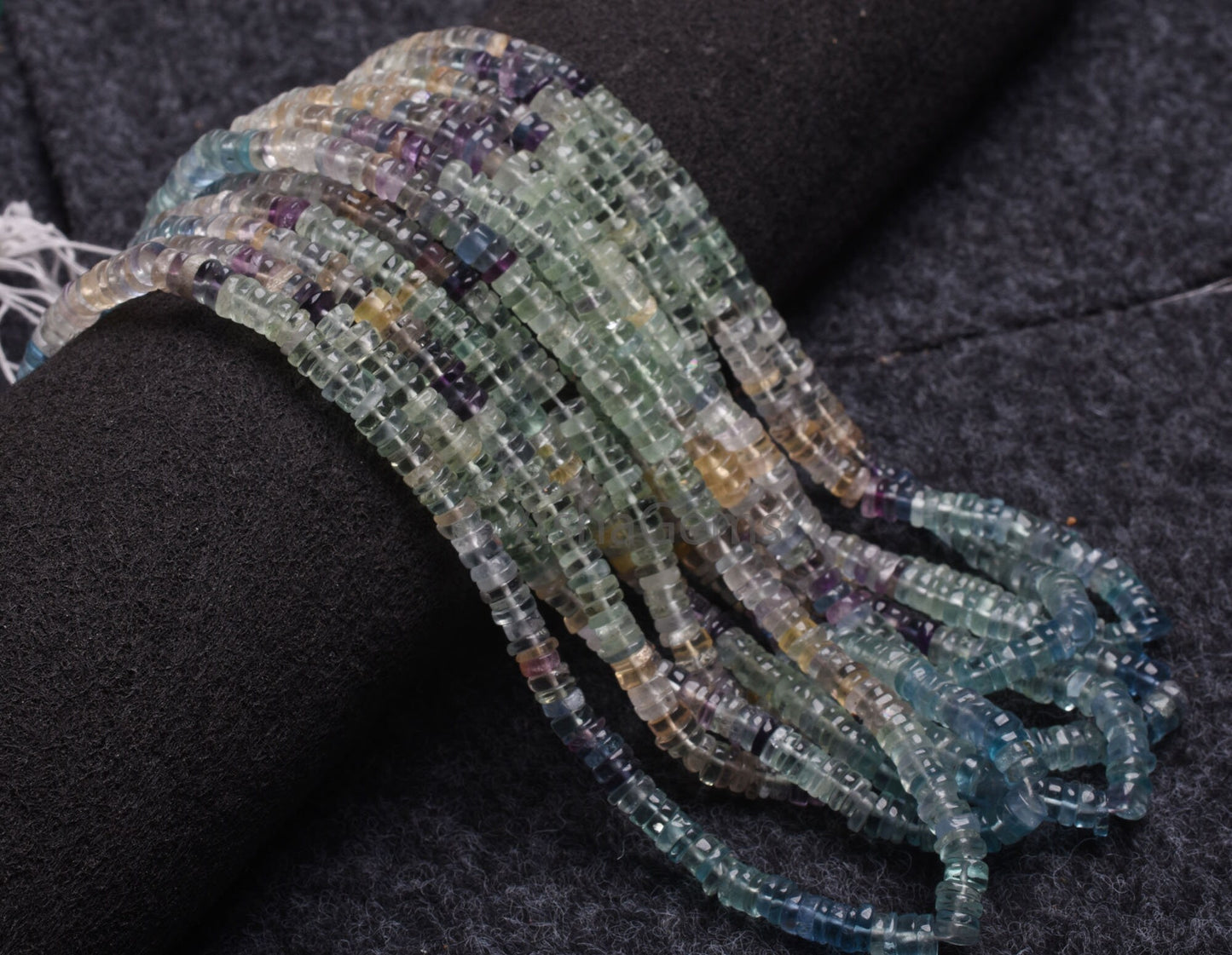 Natural Fluorite Smooth Tyre Shape Beads,5.5-6mm Beautiful multi Fluorite Shaded Beads, Fluorite Heishi Tyre Bead Jewelry Making Craft,SALE