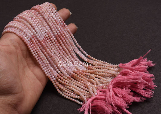 3.2 mm AAA Pink Opal Machine Cut Gemstone Beads,13" Strand Natural Pink Opal Beads, Shaded Pink Opal Micro Cut Rondelle Faceted Bead Jewelry