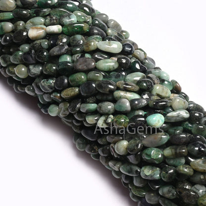 Beautiful Green Emerald Smooth Nugget Shape Gemstone Loose Beads, Sakota emerald Nugget Tiny Handmade Tumble Emerald Bead Jewelry Craft SALE