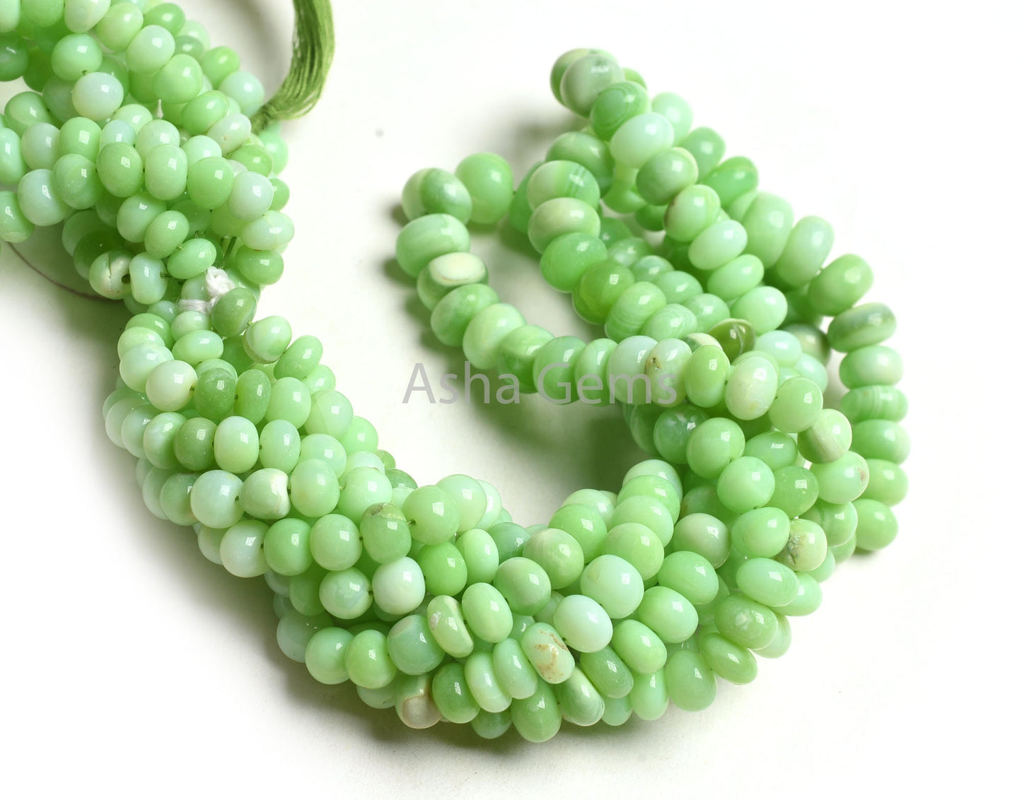 6.5-11 mm Green Opal Smooth Rondelle Beads, Mint Green Opal Plain Handmade Loose Gemstone Beads, Green Opal Beads Jewelry Making Craft SALE
