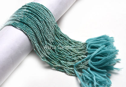 13" Strand AAA Natural Turquoise Micro Cut Faceted Beads,2.25 mm Shaded Blue Turquoise machine cut beads, Real Turquoise Bead Jewelry Crafts