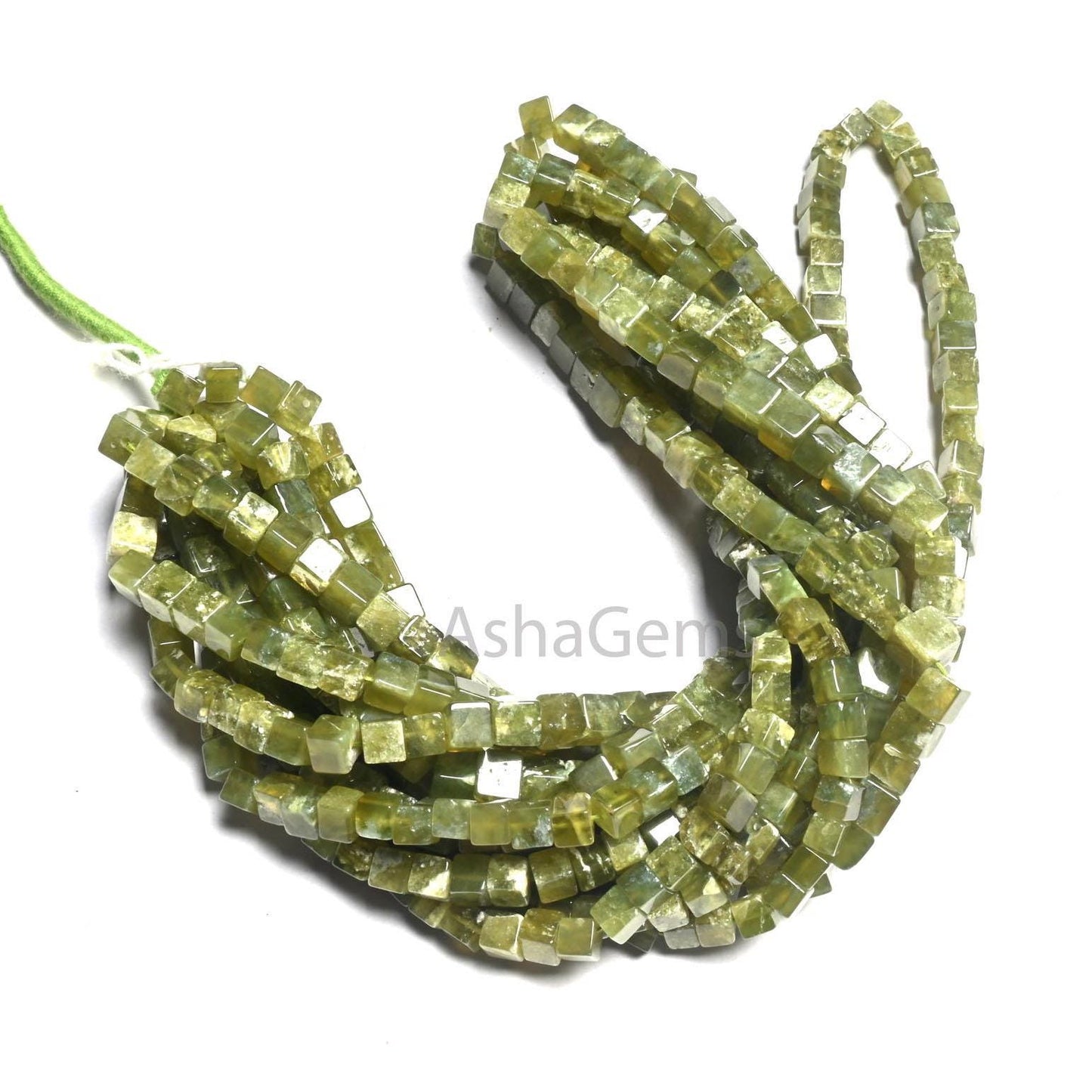 Beautiful Vessonite 3D Cube Box Shape Smooth Gemstone Beads,8/16" Natural Green Vesuvianite Cube Box Plain Handmade Bead Jewelry Making SALE